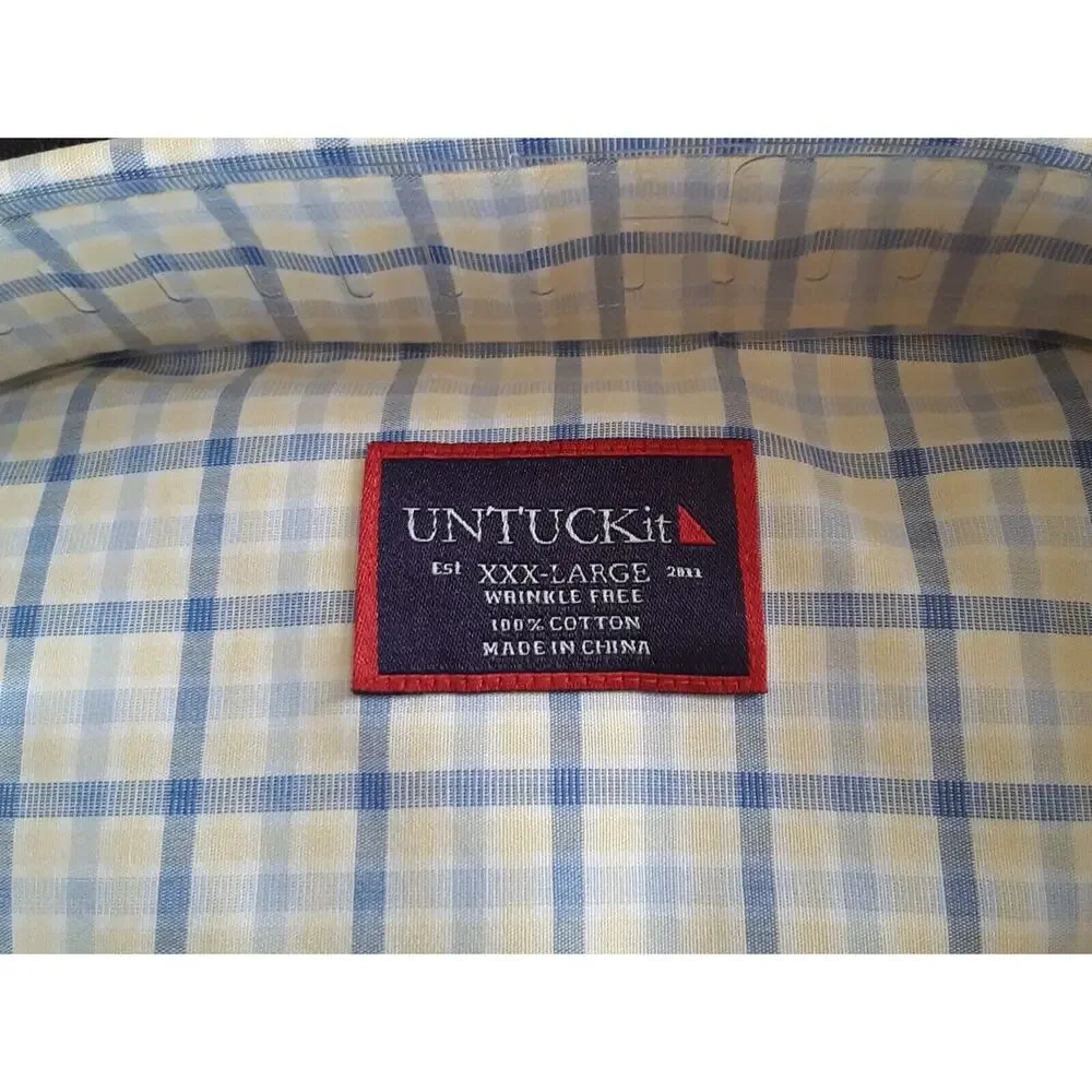 NWT MEN's UNTUCKit Long Sleeve Button Down Shirt - 3XL Regular - 